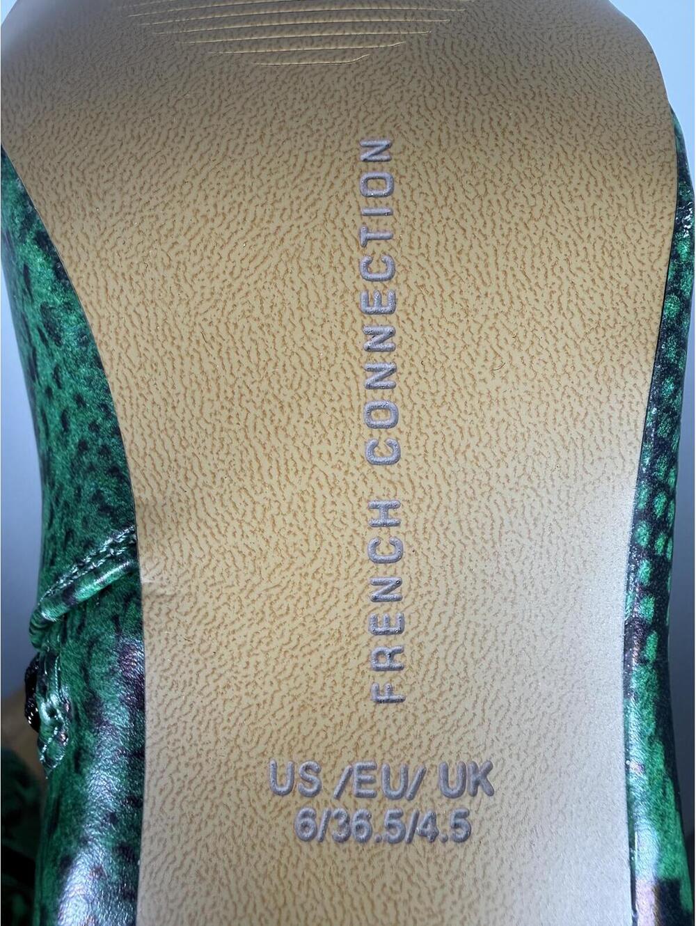 French Connection Green Snakeskin Heeled Boots Pointed Toe Size 6 NWB - Picture 6 of 12